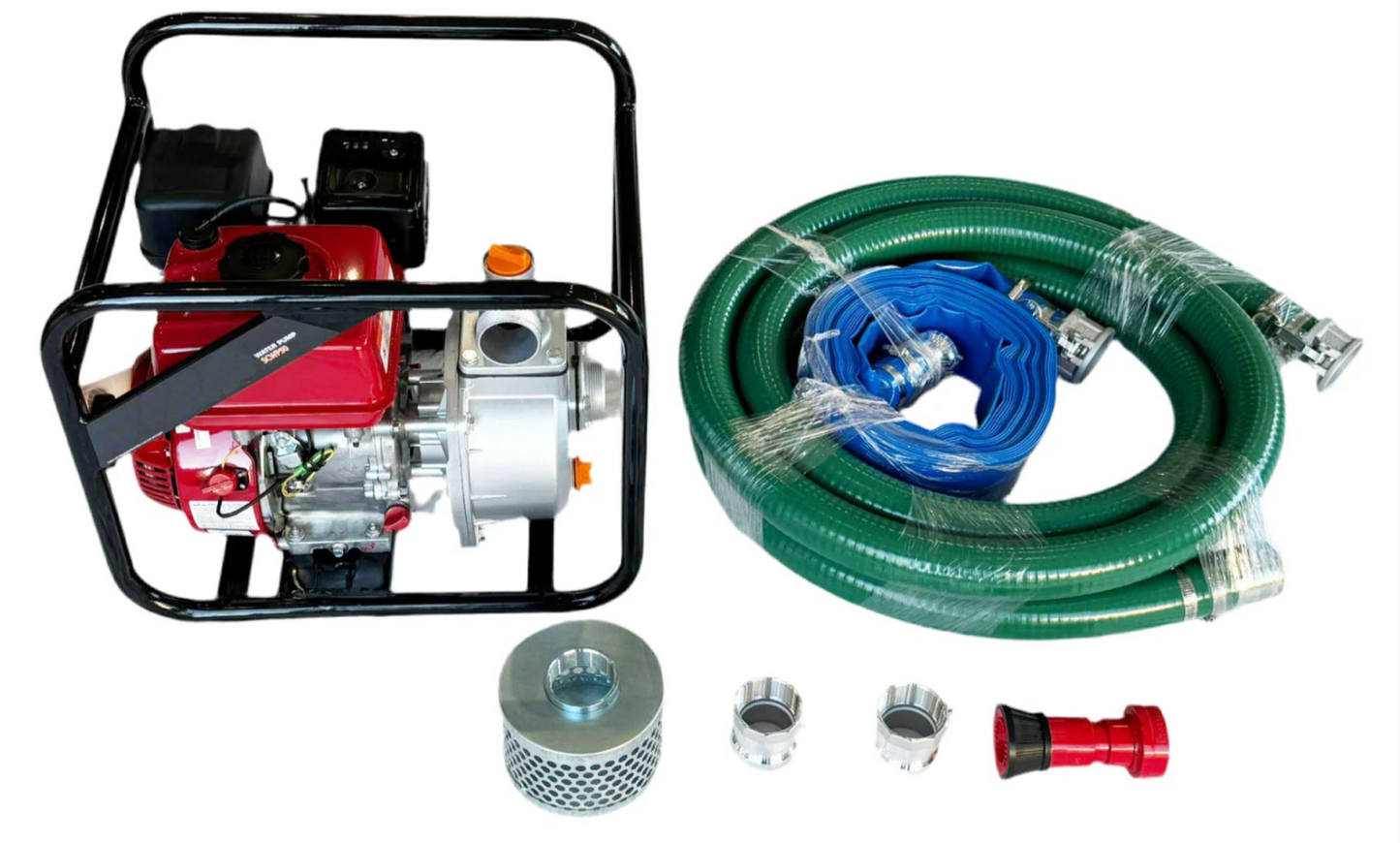EVERYTHING YOU NEED- Stage 3 Fire Safe Kit, 2” Water Pump, 2” Fire Hose, 2-Inch Rooftop Sprinkler, 1” Tripod Sprinkler